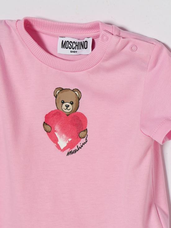 26SS [키즈] 모스키노 점프수트 MDV0DJLAA02 51473 Pink - MOSCHINO