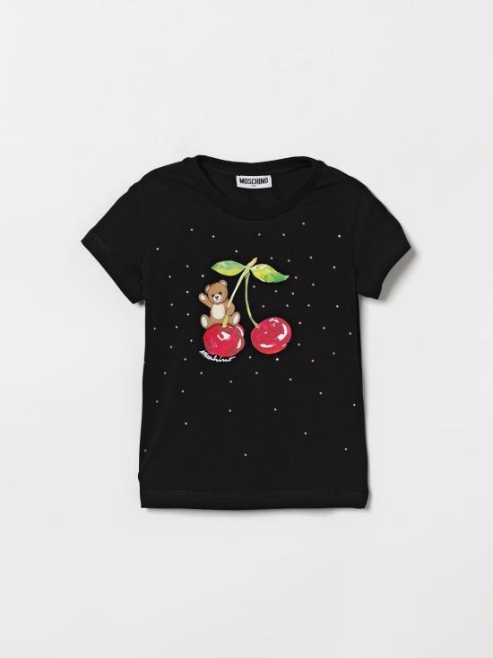 26SS [키즈] 모스키노 티셔츠 HFM06KLBA10 60100 Black