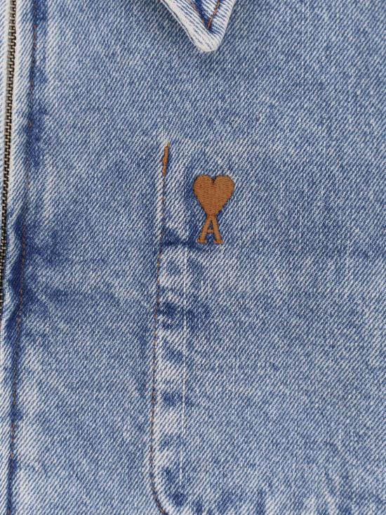 26SS 아미 스몰 하트 로고 코튼 지퍼 자켓 HJK835DE0046 480 Blue - AMI