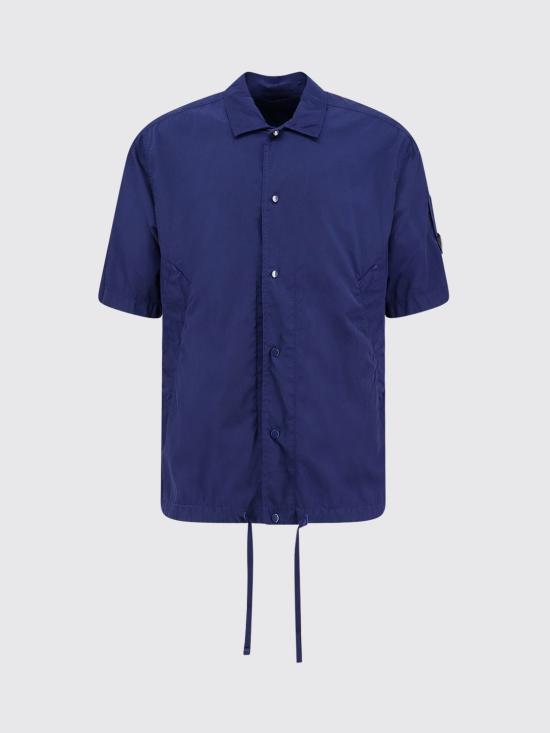 26SS 씨피 컴퍼니 크롬-R 숏슬리브 렌즈 오버셔츠 20CMOS009A005904G 878 Blue - C.P. COMPANY