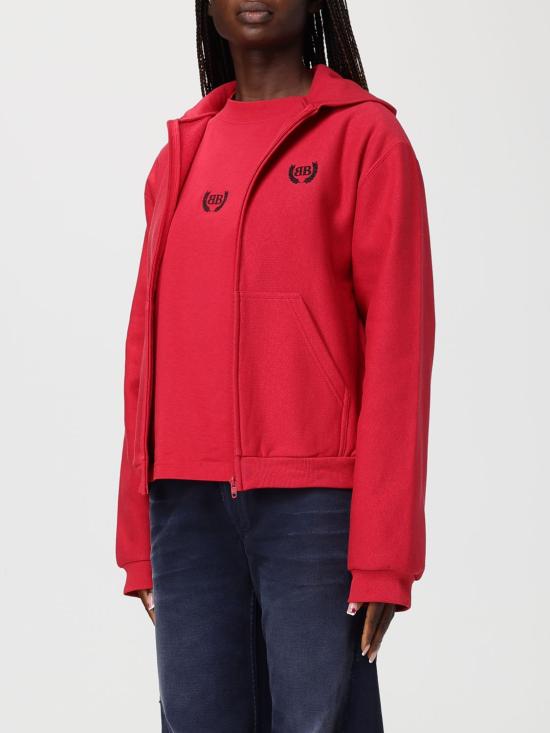 26SS 발렌시아가 로렐 클래식 집 업 후드 레귤러 핏 레드 851236TSVC6 6167 Red - BALENCIAGA