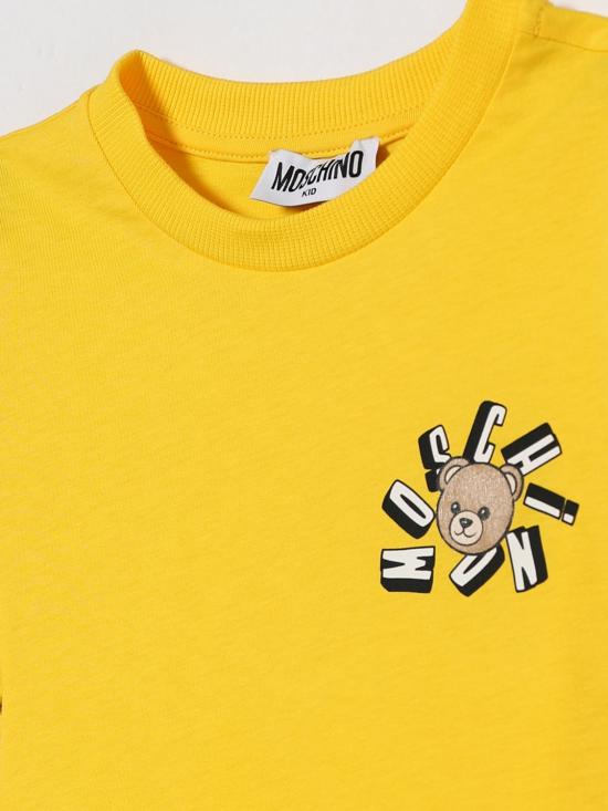 26SS [키즈] 모스키노 티셔츠 HUM05OLAA03 50577 Yellow - MOSCHINO