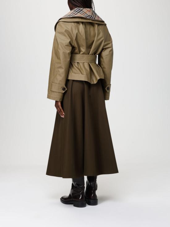 26SS 버버리 크롭 코튼 자켓 체크 워머 8119106 Green - BURBERRY