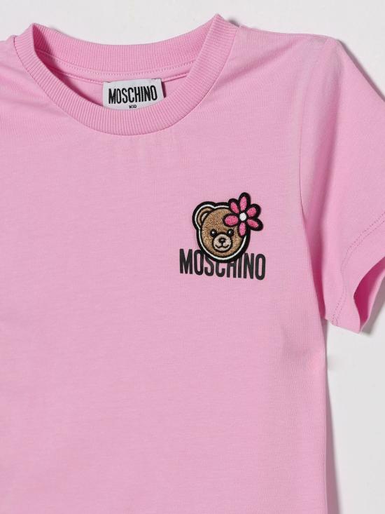 26SS [키즈] 모스키노 티셔츠 HAM03PLAA02 51473 Pink - MOSCHINO