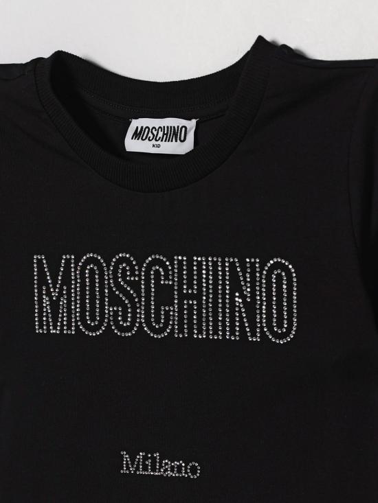 26SS [키즈] 모스키노 티셔츠 HHM06KLBA10 60100 Black - MOSCHINO