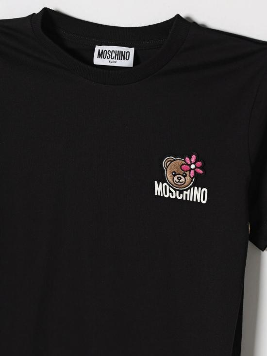26SS [키즈] 모스키노 티셔츠 HAM03PLAA02 60100 Black - MOSCHINO