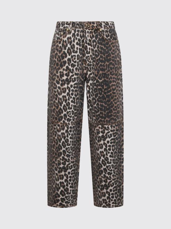 26SS 가니 레오파드 프린트 스타리 진 A1100085 859 Milk - GANNI