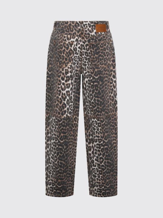 26SS 가니 레오파드 프린트 스타리 진 A1100085 859 Milk - GANNI