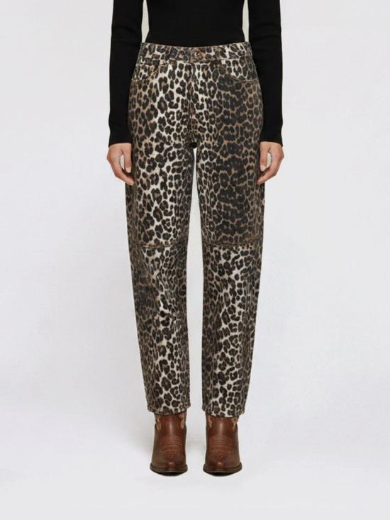 26SS 가니 레오파드 프린트 스타리 진 A1100085 859 Milk