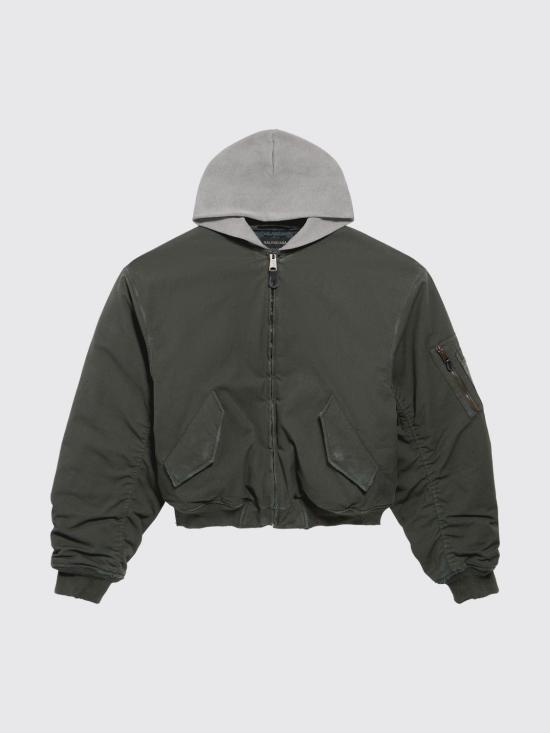 26SS 발렌시아가 후디드 스탠다드 보머 재킷 857699TTP10 1140 Charcoal