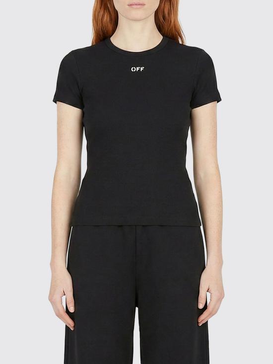 26SS 오프화이트 반팔 티셔츠 2AA065C99JER005 W003 Black