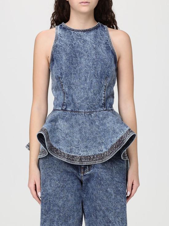 26SS 알라이아 민소매 티셔츠 AA9H1410T535C 524 Gnawed Blue