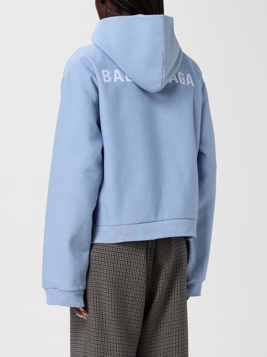 26SS 발렌시아가 백 집업 후드 851236TTVJ2 4773 Gnawed Blue - BALENCIAGA