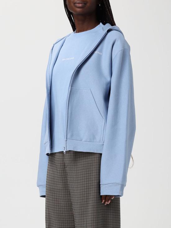 26SS 발렌시아가 백 집업 후드 851236TTVJ2 4773 Gnawed Blue - BALENCIAGA
