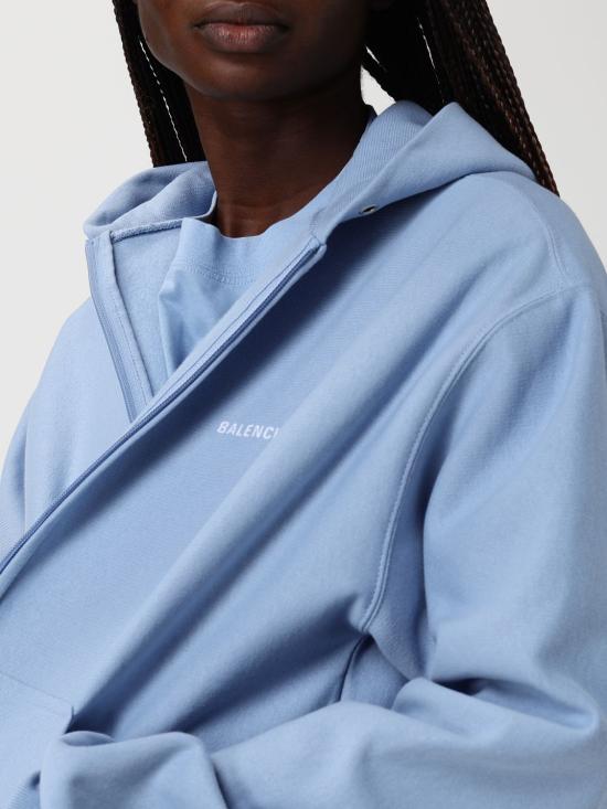 26SS 발렌시아가 백 집업 후드 851236TTVJ2 4773 Gnawed Blue - BALENCIAGA