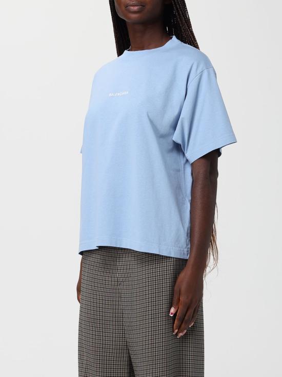 26SS 발렌시아가 백 미디엄 핏 티셔츠 850990TTVJ1 4773 Gnawed Blue - BALENCIAGA