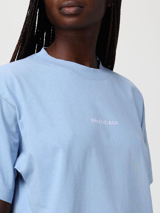 26SS 발렌시아가 백 미디엄 핏 티셔츠 850990TTVJ1 4773 Gnawed Blue - BALENCIAGA