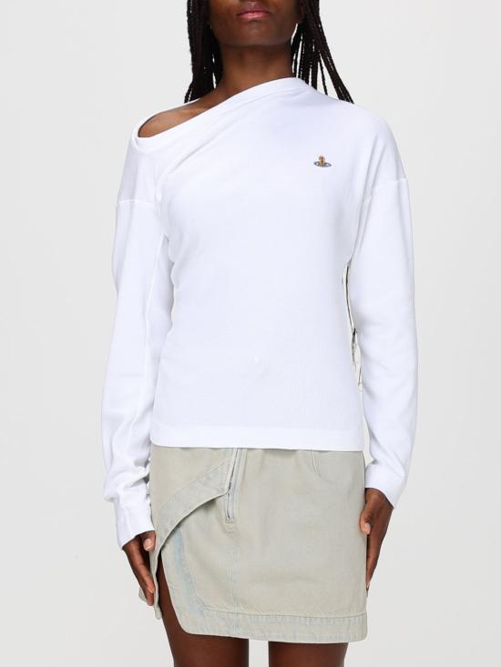 26SS 비비안웨스트우드 립드 탑 3G01003YJ009C A401 White