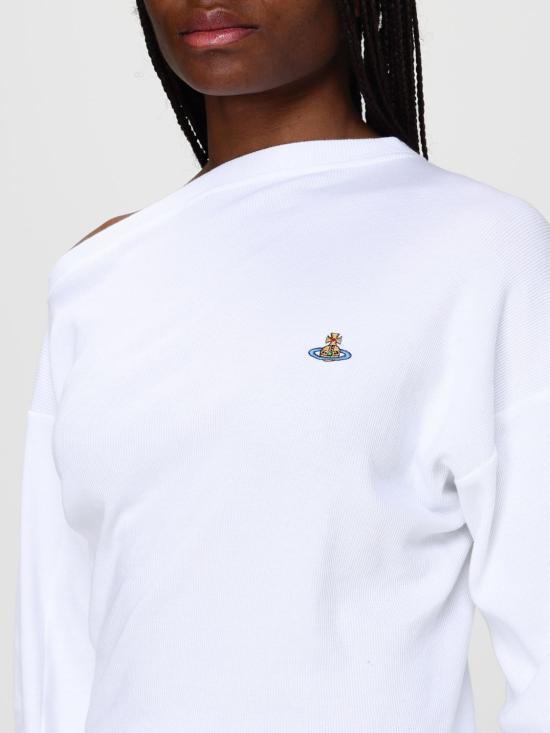 26SS 비비안웨스트우드 립드 탑 3G01003YJ009C A401 White - VIVIENNE WESTWOOD