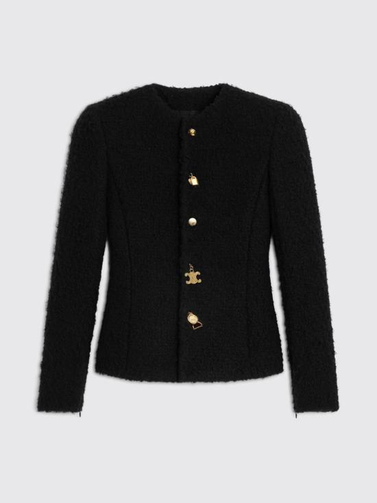 26SS 셀린느 캐시미어 & 울 나테 재킷 RV15N1086 38NO Black