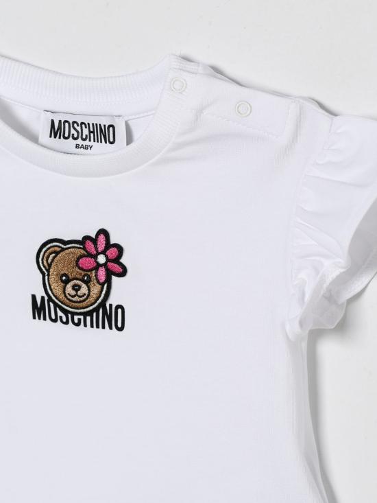26SS [키즈] 모스키노 티셔츠 MDM03RLBA00 10101 White - MOSCHINO