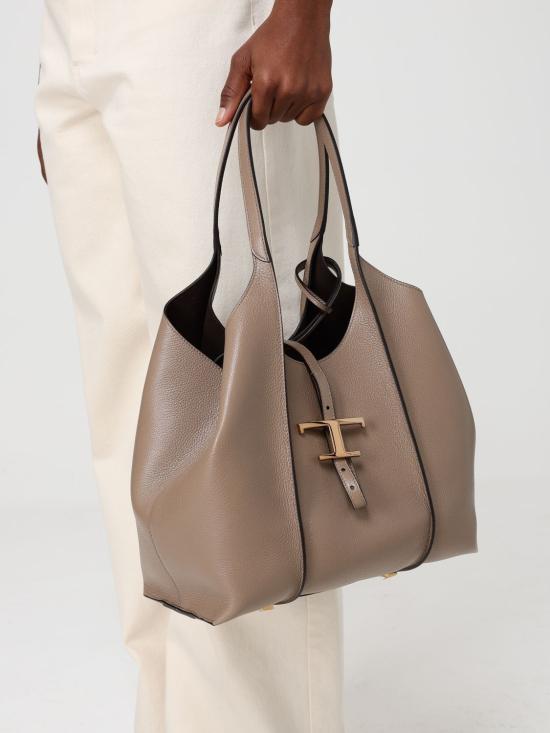 26SS 토즈 T 타임리스 쇼퍼 백 스몰 XBWTSBA0200XSO C413 Dove Grey - TODS