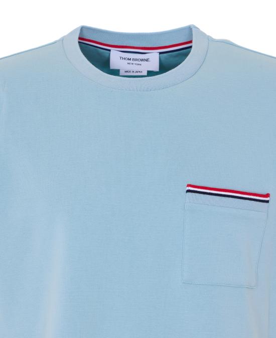 26SS 톰브라운 밀라노 코튼 RWB 포켓 반팔 티셔츠 MJS307A 07323 480 LIGHT BLUE DOM - THOM BROWNE