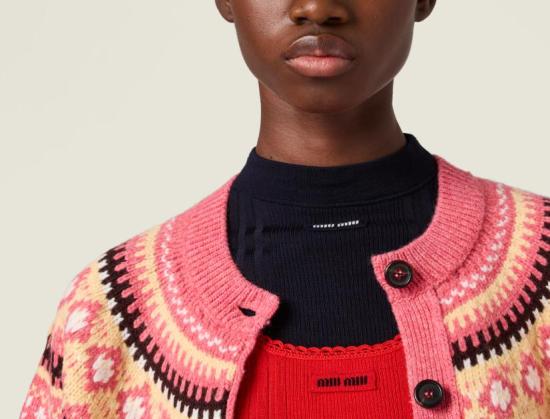 26FW 미우미우 스웨터 MMF00ZSOOO18SI F0028 ROSA - MIU MIU
