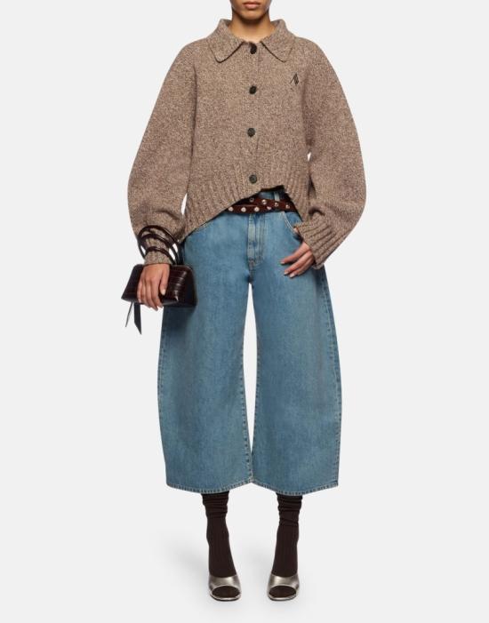 26SS 디 아티코 스웨터 260WCD00013KWS012AA 083 DARK BROWN WHITE - THE ATTICO