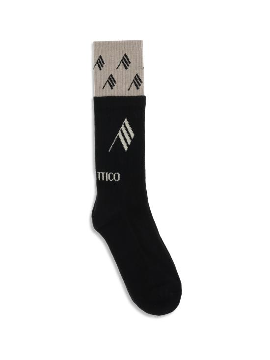 26SS 디 아티코 양말 260WAK00024CCC132AA 414 BLACK WHITE - THE ATTICO