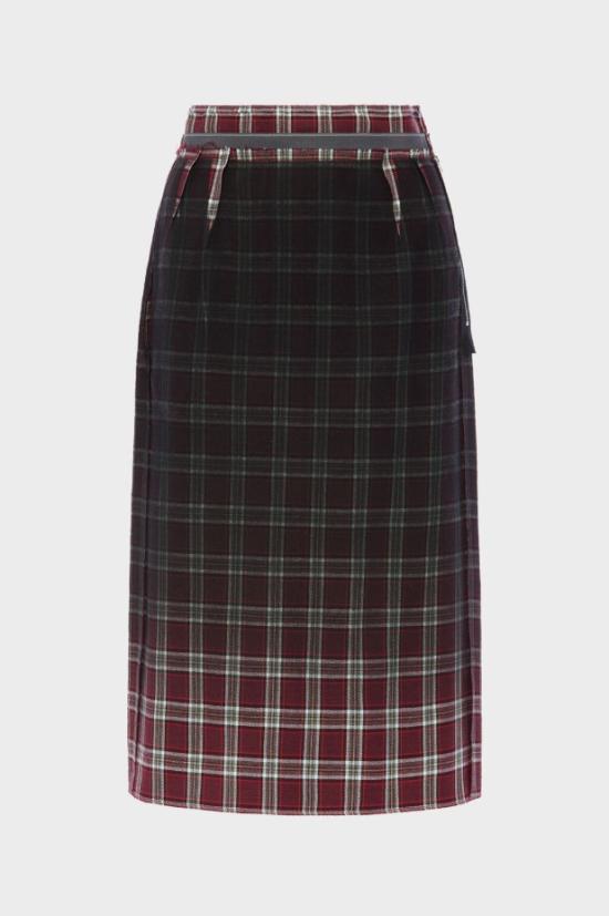 26SS 마르지엘라 미디 스커트 S51ME0053M35710 001F BURGUNDY WHITE