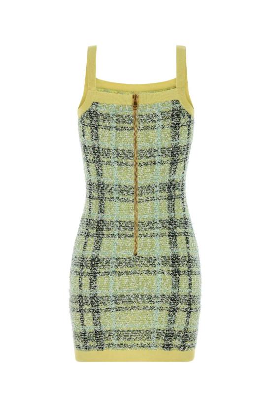 26SS 발망 숏 원피스 GF1R4032KJ56 IJX Checked - BALMAIN