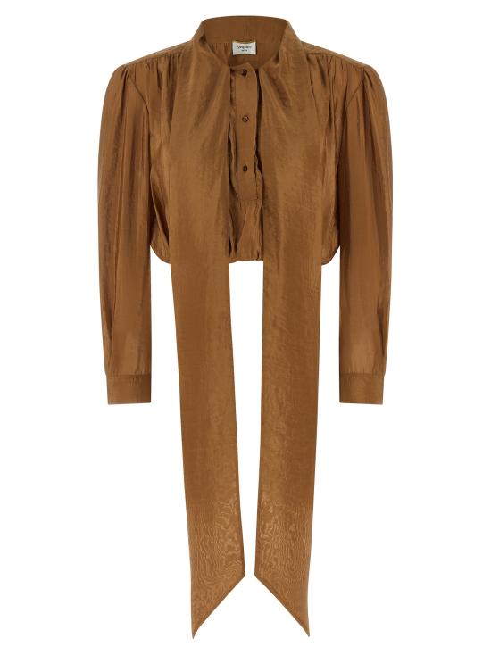 26SS 생로랑 블라우스 856831Y3K312005 Brown - SAINT LAURENT