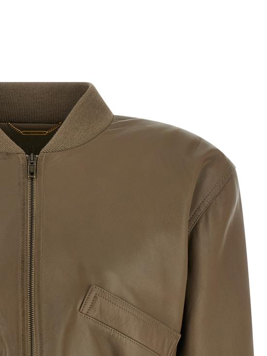 26SS 끌로에 가죽 자켓 CH26SCV8220023T Brown - CHLOE