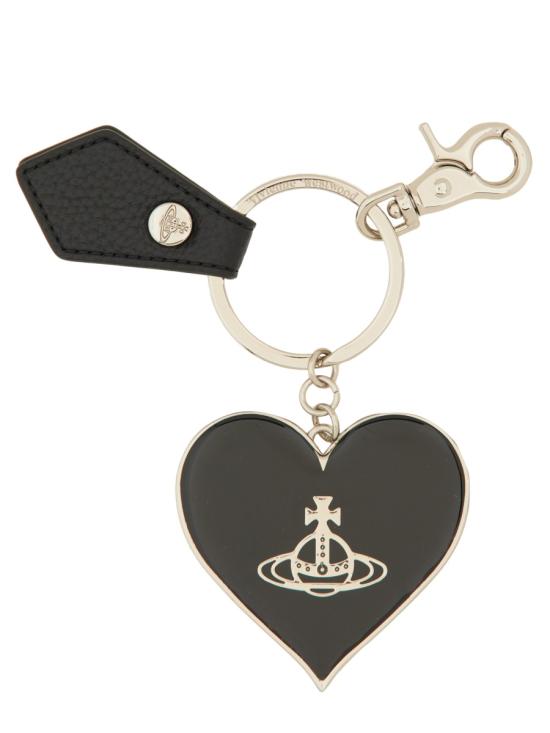 26FW 비비안웨스트우드 미러 하트 ORB 키링2 8203011WU OM0014N403 BLACK - VIVIENNE WESTWOOD