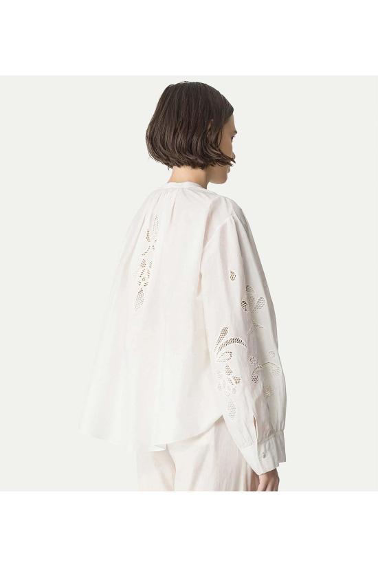  포르테포르테 블라우스 Forte Forte Lunamaris 자수 Co/Se Voile 보헤미안 셔츠 Avorio - FORTE FORTE