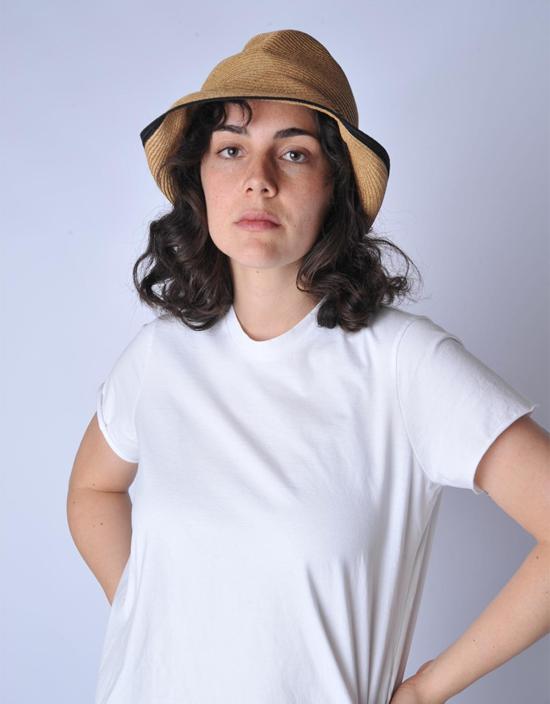  Mature Ha 모자 성숙한 Ha 혼합 갈색 검정색 테두리 챙