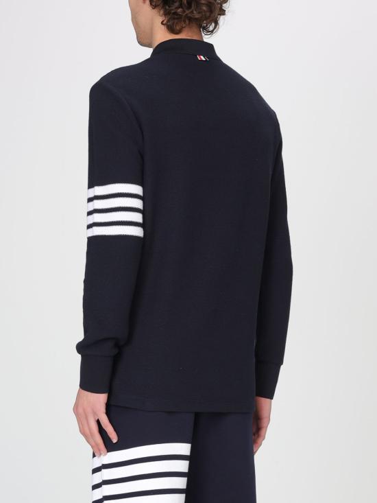 26SS 톰브라운 텍스쳐드 피케 4바 롱슬리브 폴로셔츠 MJP234A J0248 415 NAVY DOM - THOM BROWNE