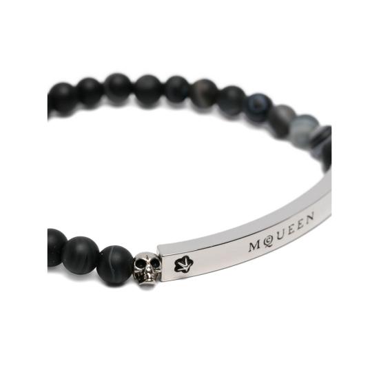 26SS 알렉산더 맥퀸 브레이슬릿 858391 I232Y 1064 SILVER BLACK - ALEXANDER MCQUEEN