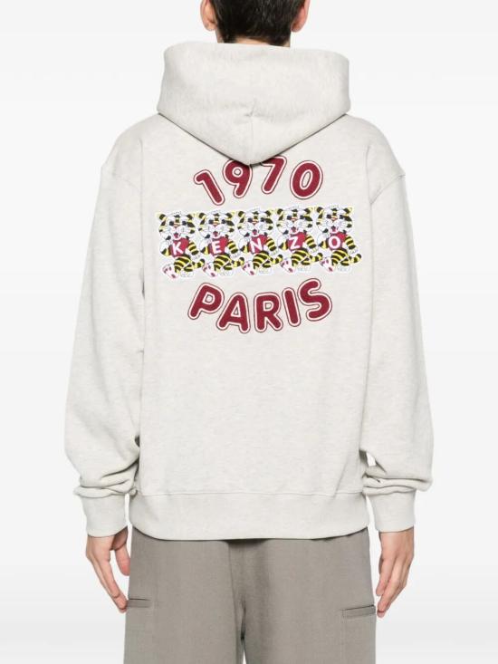 26SS 겐조 후드 티셔츠 FG55HO2044MJ 93 PALE GREY - KENZO