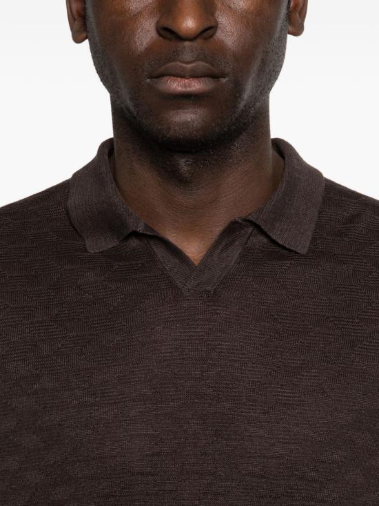 26SS 꼬르넬리아니 폴로 티셔츠 27M5702725135 030 Marrone - CORNELIANI