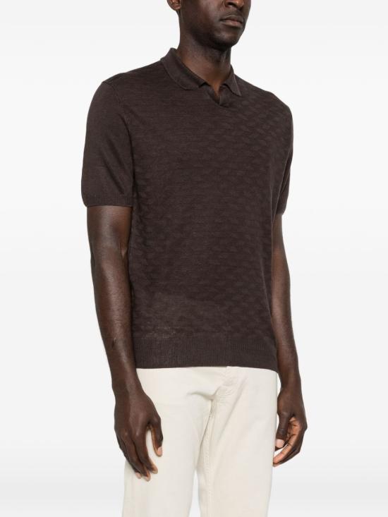 26SS 꼬르넬리아니 폴로 티셔츠 27M5702725135 030 Marrone - CORNELIANI
