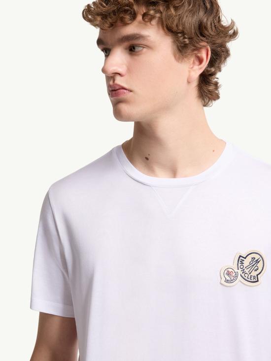 26SS 몽클레어 반팔 티셔츠 L10918C000688390Y 001 White - MONCLER