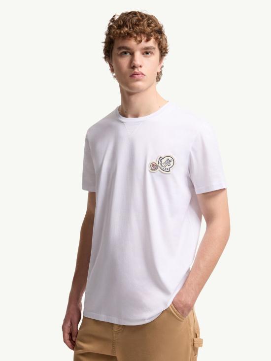 26SS 몽클레어 반팔 티셔츠 L10918C000688390Y 001 White - MONCLER