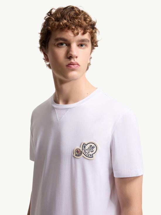 26SS 몽클레어 반팔 티셔츠 L10918C000688390Y 001 White - MONCLER