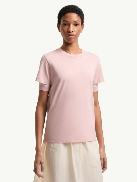 26SS 몽클레어 반팔 티셔츠 L10938C0002989AUO 51E Pink - MONCLER