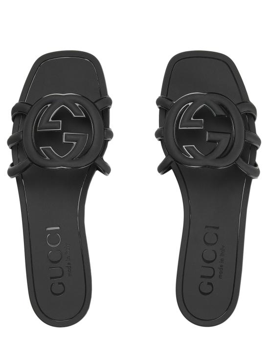 26SS 구찌 인터로킹 G 슬라이드 샌들 780307J8700 1000 Black - GUCCI