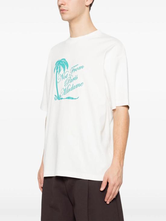 26SS 드롤드무슈 반팔 티셔츠 KTS297CO002 OW White - DROLE DE MONSIEUR