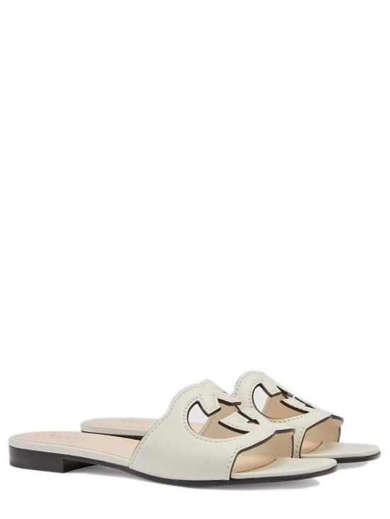 26SS 구찌 인터로킹 G 컷아웃 슬라이드 샌들 694451US000 9022 White - GUCCI