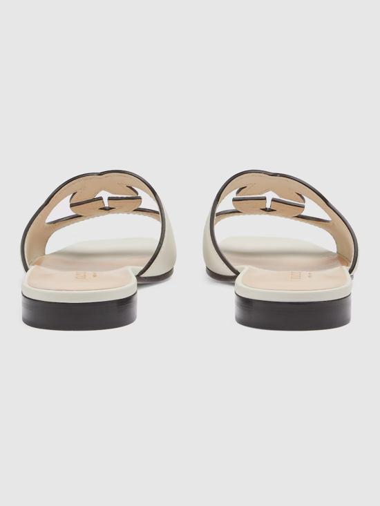 26SS 구찌 인터로킹 G 컷아웃 슬라이드 샌들 694451US000 9022 White - GUCCI